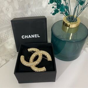 Chanel Gold Crystal Brooch